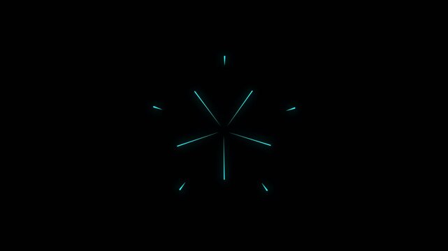 firework cartoon style circle burst animation with white line, flat, vector explosions motion effects, and glowing geometric spark trails on transparent black screen background. 4k background