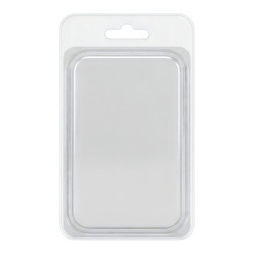 Empty rectangular plastic container with a lid for storage or organization
