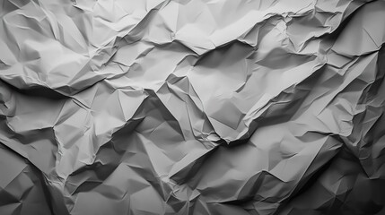 Fototapeta premium Abstract grayscale crumpled texture background with wrinkled paper effect for design and digital art