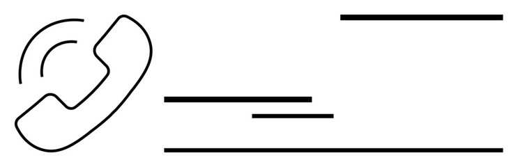 Obraz premium Communication, customer service, contact, telecommunication, business support, connection. Outline of a phone symbol with motion lines. Communication and customer service concept