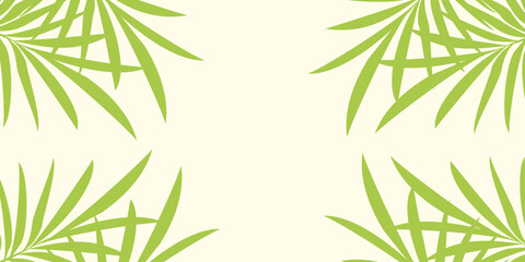Fototapeta premium Leaves background with summer fun design concept, abstract illustration with exotic jungle leaves, colorful design, summer background, tropical leaves.Tropical leaf background, palm leaves.