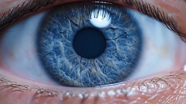 Medical Documentary Style Macro: Human Iris Muscle Fiber Contraction and Expansion