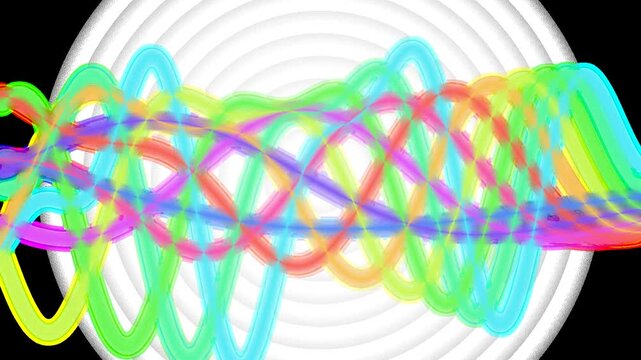 colorful abstract wave animation on transparent background