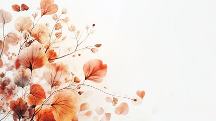 Naklejka premium Autumn abstract floral background with organic lines and textures art