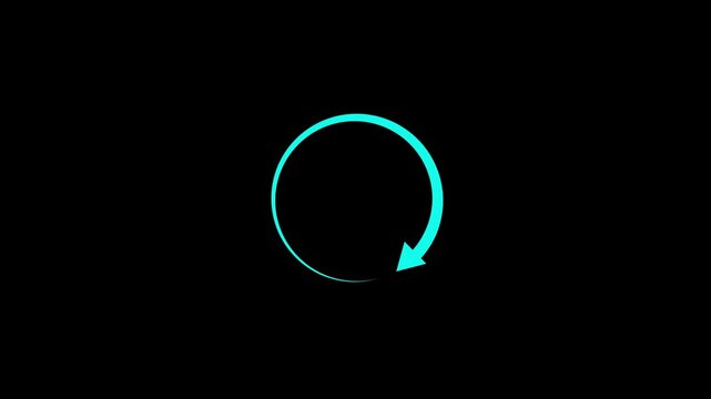 Single Circular Reload Arrow Animation Seamless Loop Refresh Repeat Cycle Icon Technology Motion Graphics