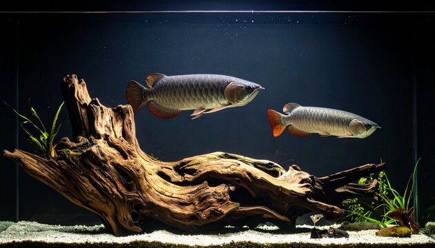 Arowana fish swimming in aquarium