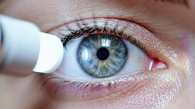 Macro Scientific Human Pupil Reaction to Flashlight with Detailed Skin Texture