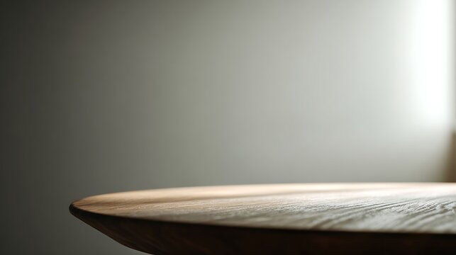 Empty tabletop as the main subject tailored for brand presentation, softly layered background with bright neutral tones, diffused lighting creating a soft commercial glow, slight low-angle shot with a