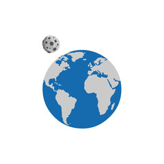Obraz premium Earth and Moon Illustration on White Background