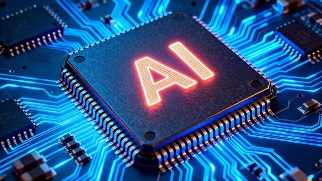 AI chip on circuit board