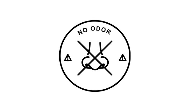 A minimalist vector graphic icon indicating no odor symbol