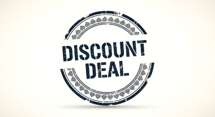Obraz premium Grunge Distressed Circular Ink Stamp 'DISCOUNT DEAL' Vector Isolated