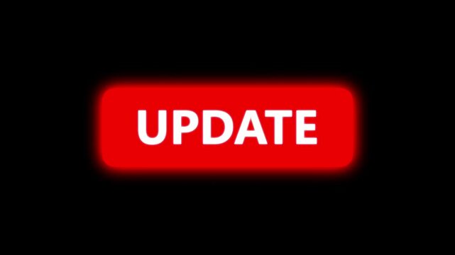 Mouse cursor clicking update button animation, user interface interaction element isolated on transparent background, perfect vlog editing asset, 4K alpha.