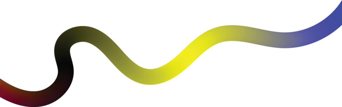 Gradient Abstract Line Shape. Vector Rainbow Isolated Color Lines Set. Wave Shape Lines with Gradient. Vector Swirl Rainbow Ribbon Pattern. Doodle Color 