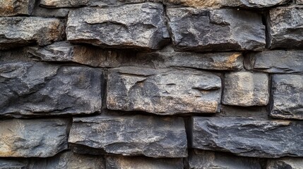 Fototapeta premium Seamless rough stone wall texture background with grunge surface