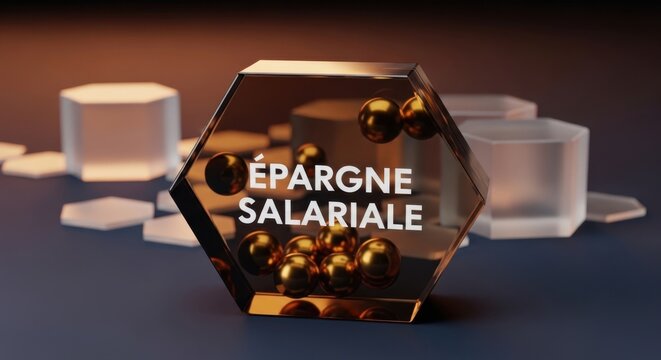French salary savings, employee benefits, financial planning, hexagonal glass