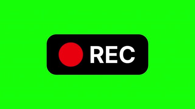 Recording button on green background