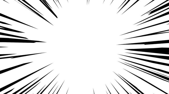 Animated Black Speed Lines on White Background Manga Style