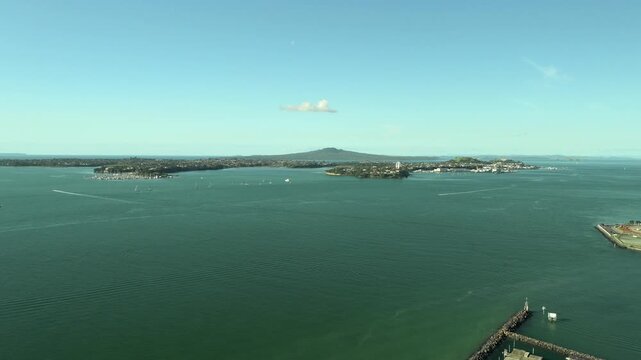 Rangitoto Island and Devonport Aerial View