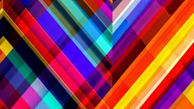 Vibrant geometric pattern with colorful diagonal stripes