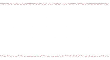 Fototapeta premium Seamless border made of cute pink hearts isolated on transparent background