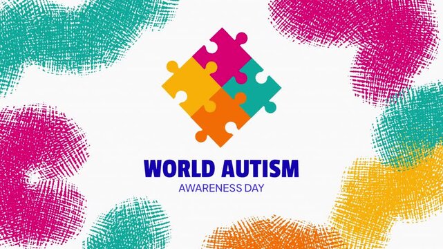People celebrate World Autism Awareness Day with colorful puzzle pieces