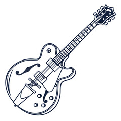 Fototapeta premium Minimal Guitar Outline 1