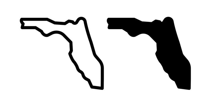 Florida map icons collection