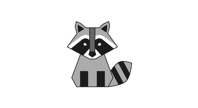 Cute Geometric Raccoon Illustration