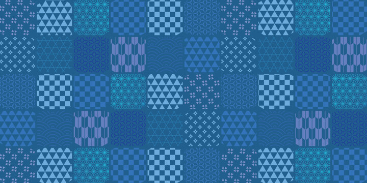 Seamless Japanese Traditional Pattern Mosaic Background