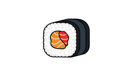 Salmon Maki Sushi Roll Illustration © Anisah