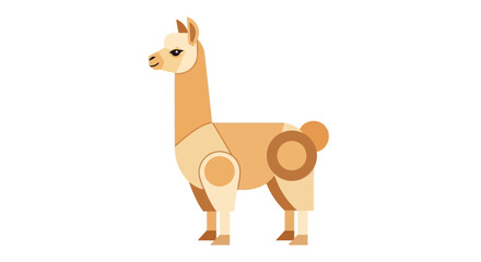 Naklejka premium Stylized Geometric Llama Illustration, Flat Design, Animal Icon