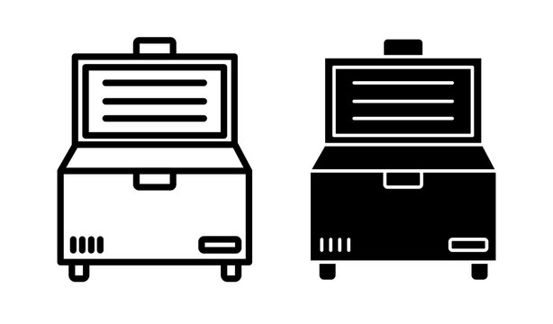 Horizontal shop refrigerator icons collection