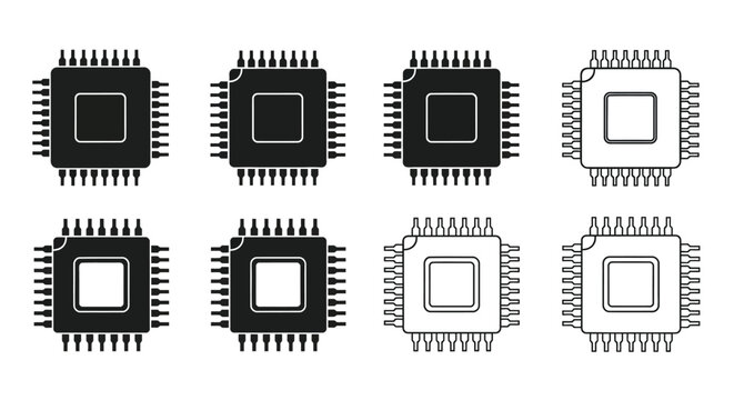 Collection of microchips and integrated circuits in various styles