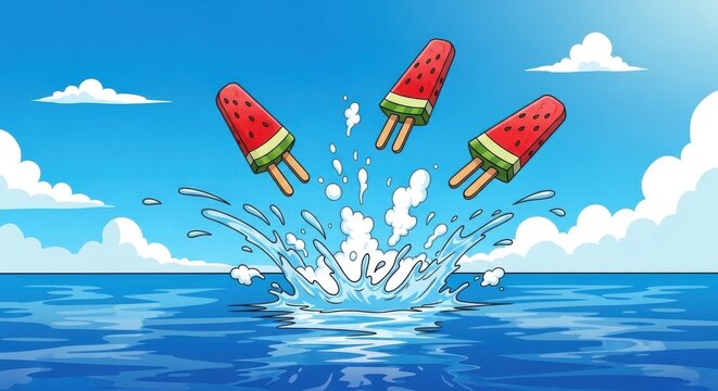 Extreme adventure fly fishing with a rod while paragliding through blue clouds and parasailing over the sea for a high flying sport activity