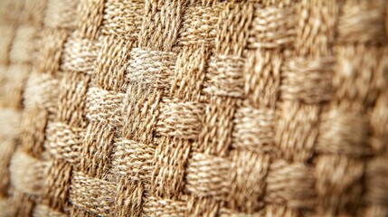 Fototapeta premium Explore the subtle beauty of textured beige linen fabric.