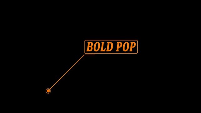 Bold Pop text animation with HUD elements. HUD elements rectangle frame with Bold Pop text type mood motion graphics. Box for Technology Interface 4k video.
