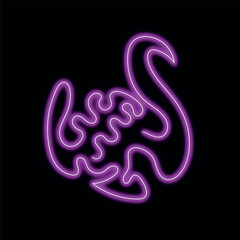Fototapeta premium Neon pink scorpion illustration on black background a striking visual