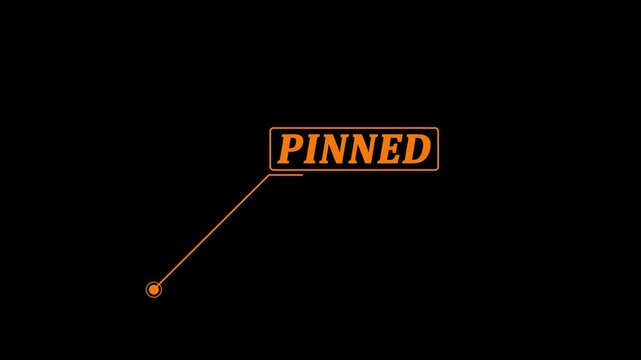 Pinned text animation with HUD elements. HUD elements rectangle frame with Pinned text type mood motion graphics. Box for Technology Interface 4k video.