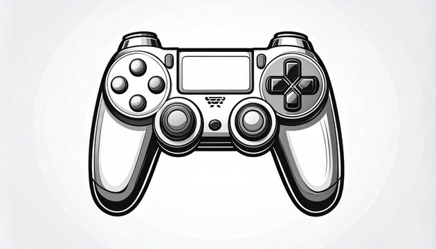 Detailed Illustration of a Modern Video Game Controller.