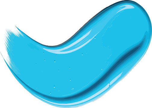 Vector  illustration of Cyan paint stroke or light blue cosmetic smear isolated on transparent background