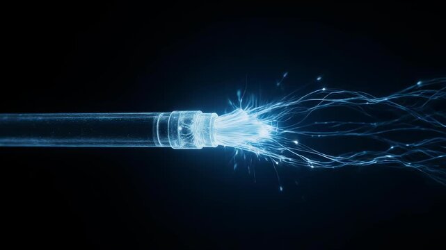 Flux 8K Macro Close-Up: Glowing Electric Current Moving Through a Transparent Wire