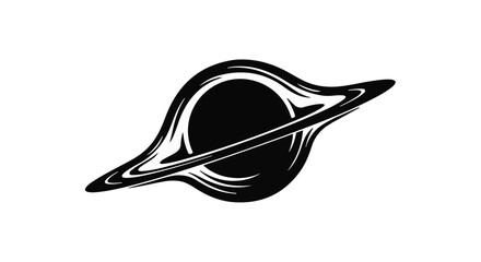 Black hole rotates in space with a glowing accretion disk and dark center.