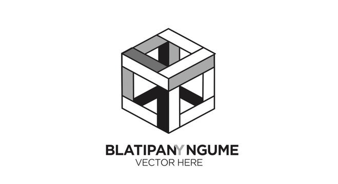 Abstract Geometric Illusion Cube Design