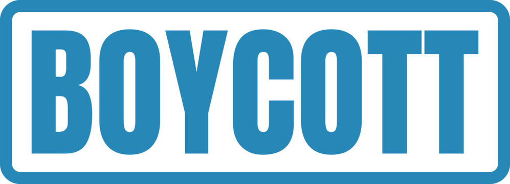 Logo of the brand boycott displayed in bold blue letters on a white background