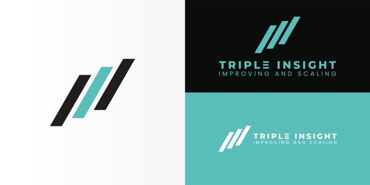 A minimalist AI SaaS logo featuring three angled bars with a teal centre accent, symbolising visibility, optimisation, and forward momentum in modern intelligent systems for fast, scalable growth.