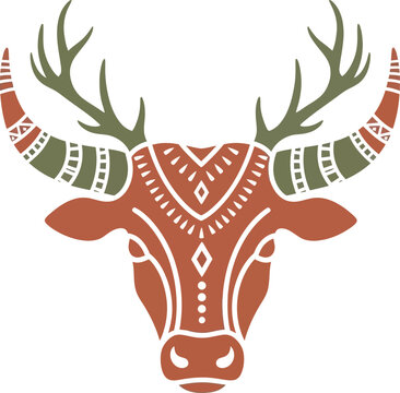 Deer Antler Tribal Pattern Design Element.