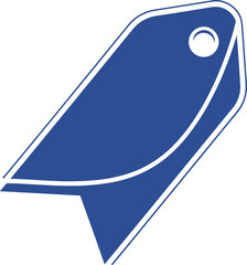 Blue price tag label icon.