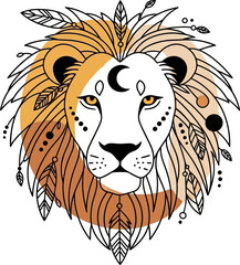 Illustration of a lion head. © Brian