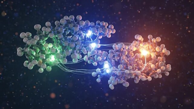 Colorful string lights in clusters.